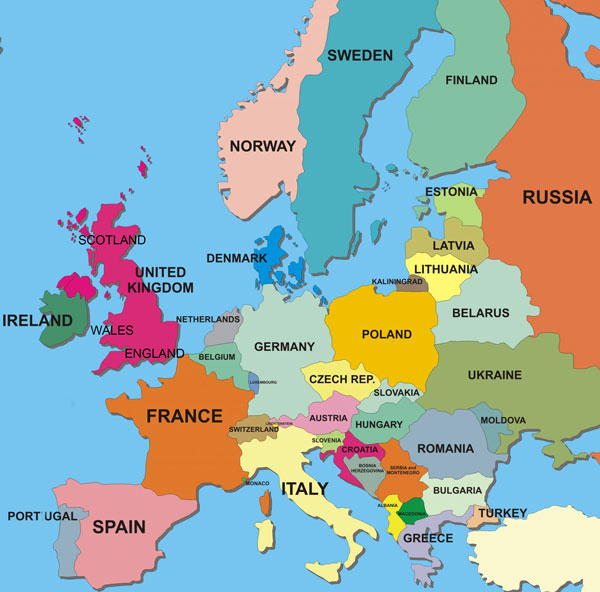 European Map  of Golfing holiday lodges & Log Cabins for rent